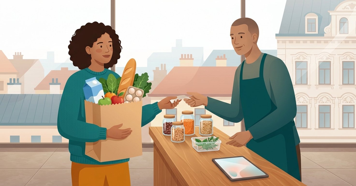 Illustration zur Umsatzsteuersenkung auf 4,9 % für Grundnahrungsmittel in Österreich