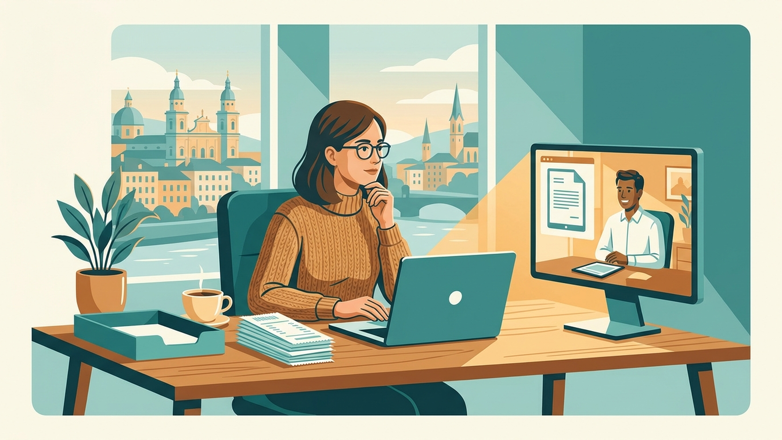 Illustration zur Entscheidung zwischen Selbstverwaltung und Steuerberatung in Österreich